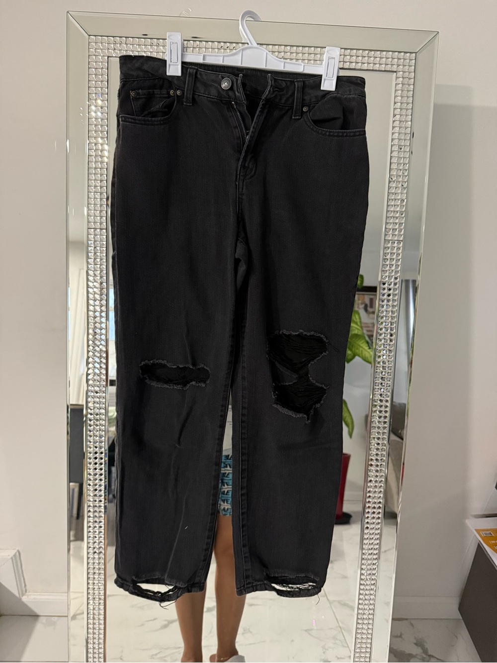 Rewash Black Relaxed Ripped Women's Jeans
